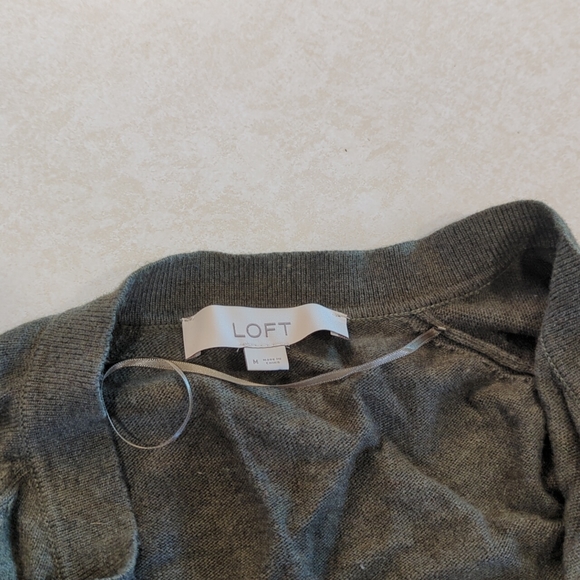 Loft open front olive green cardigan, size medium. - Picture 3 of 3